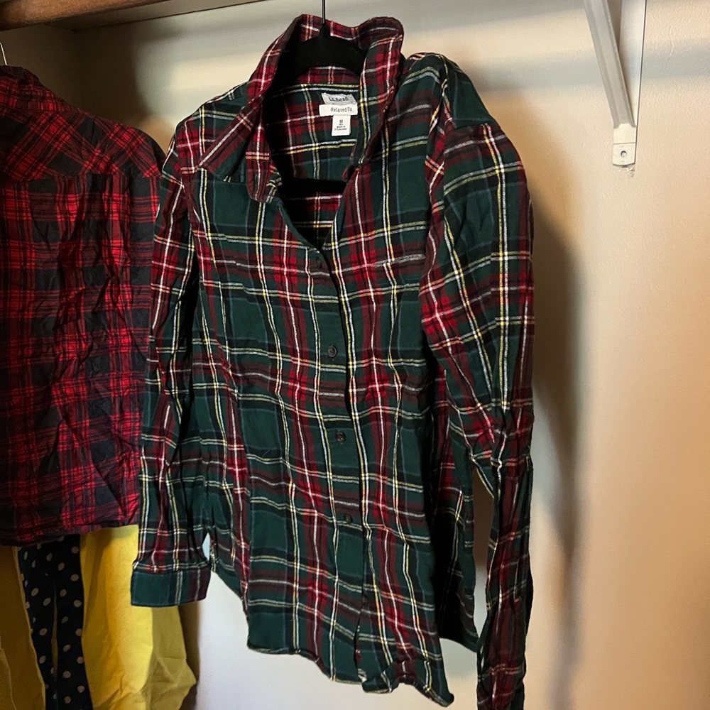L.L. Bean Multicolor Plaid Relaxed Fit Shirt